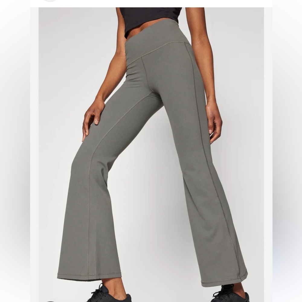Athleta Olive Gray Flare Leggings